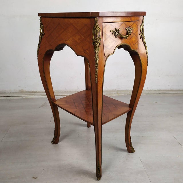 1950s Louis XV Marquetry Side Table, 1950s For Sale - Image 5 of 18