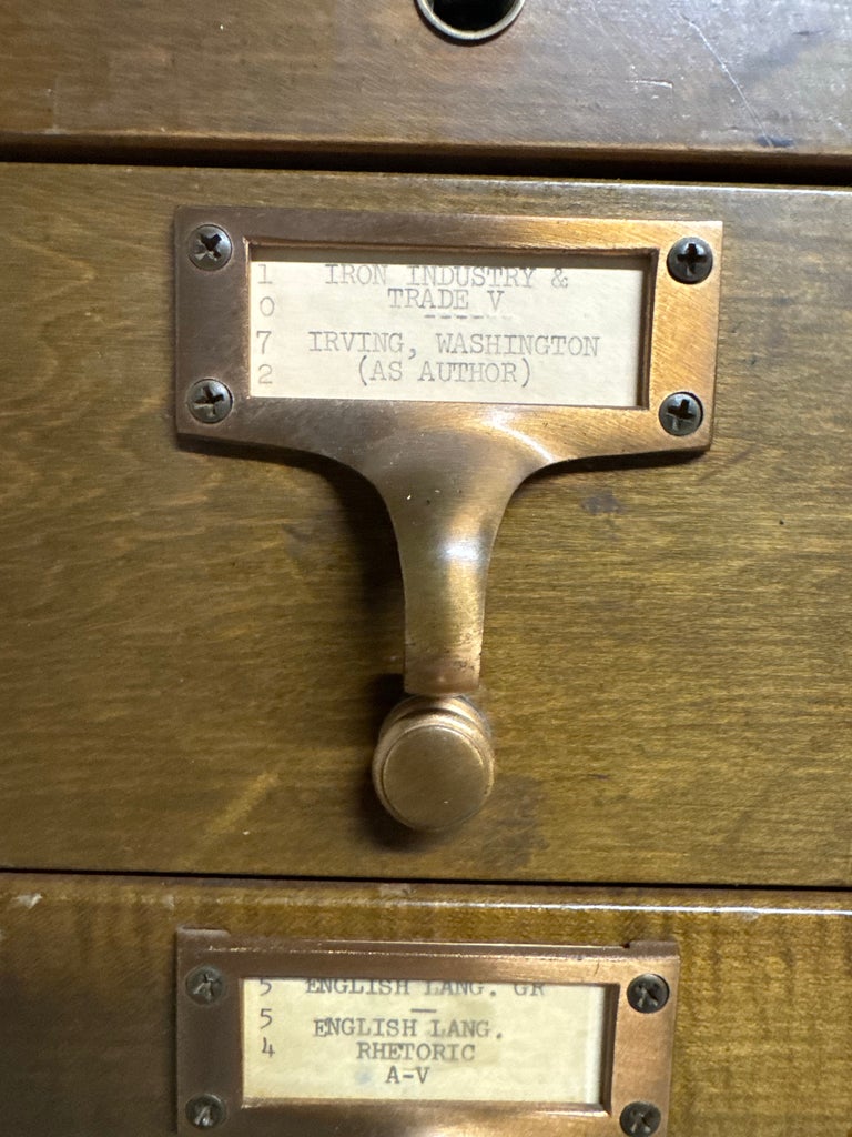 Vintage Gaylord Bros. 60-Drawer Library Card Catalog Cabinet With
