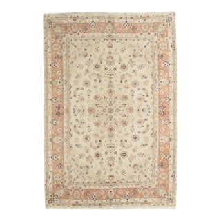 Vintage Hand-Knotted Persian Tabriz Rug 6'7" X 9'8" For Sale