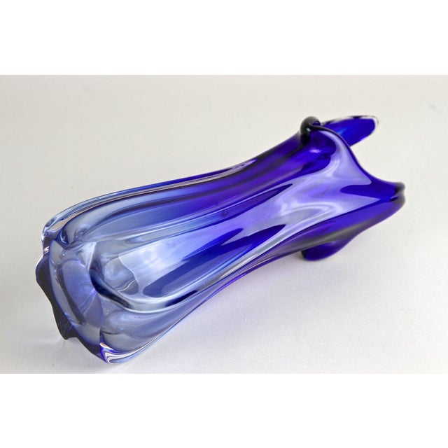 Mid-Century Modern Blue Murano Glass Vase, Italy, 1970 For Sale - Image 14 of 18