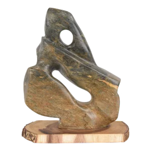 Late 20th Century Abstract Serpentine Stone Sculpture by G. Krueger