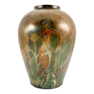 Dinanderie Vase by Paul Louis Mergier for Evolution, Circa 1930 For Sale