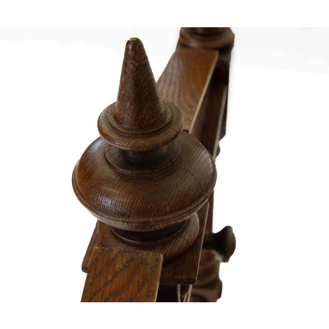 19th Century Oak Floor Standing Dinner Gong & Striker, 1870s For Sale - Image 10 of 12
