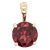 2.2ct Red Garnet Solitaire Pendant in Solid 14K Yellow Gold Round 8mm For Sale