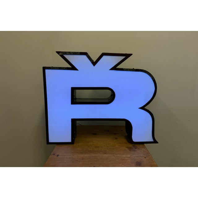 Large Vintage Illuminated Advertising Letter Ř, 1960s For Sale - Image 12 of 18