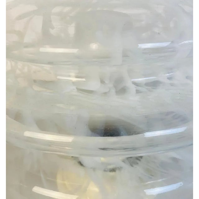 White Mid-Century Italian Modern Glass Table Lamp with Abstract Decoration, 1970s For Sale - Image 8 of 9
