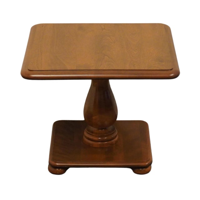 ETHAN ALLEN Heirloom Nutmeg Maple Colonial Early American 20" Square Accent Bunching End Table 10-8642 16.5" High 20.5"...