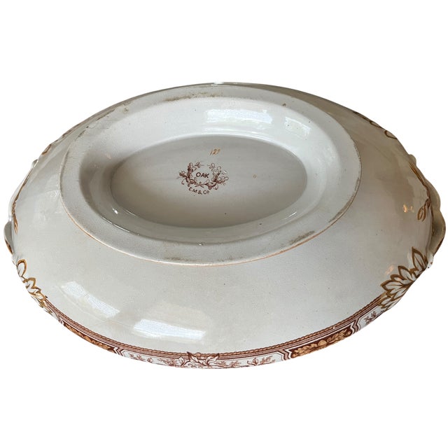 19th Century Edge, Malkin & Co. Staffordishire Hand Painted Turquoise and Brown Porcelain Tureens With Gold Gilding - a Pair For Sale - Image 11 of 14