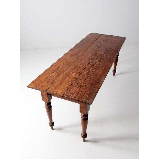 Antique Wooden Farmhouse Harvest Table Chairish