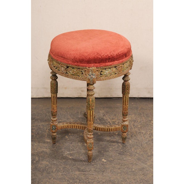 19th Century Carved French Neoclassic Stool For Sale In Atlanta - Image 6 of 12