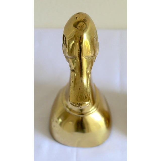 Mid-Century Modern Polished Solid Brass Mallard Duck Head Bookends – A Pair For Sale - Image 12 of 18