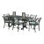 Vintage Cast Aluminum 7-Piece Outdoor Dining Set, Table & 6 Chairs For Sale