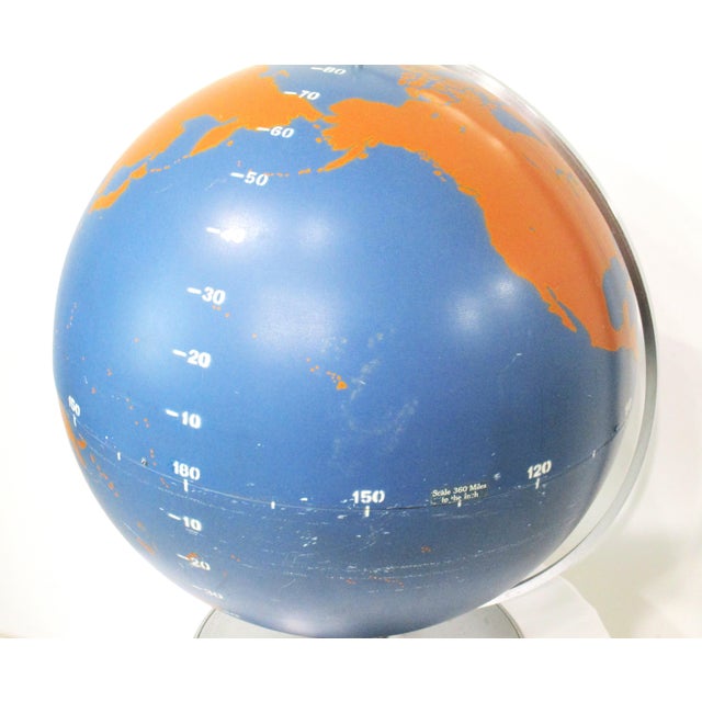 Large Rare Color Metal Military Machine Age Globe by a.j. Nystrom For Sale - Image 9 of 12