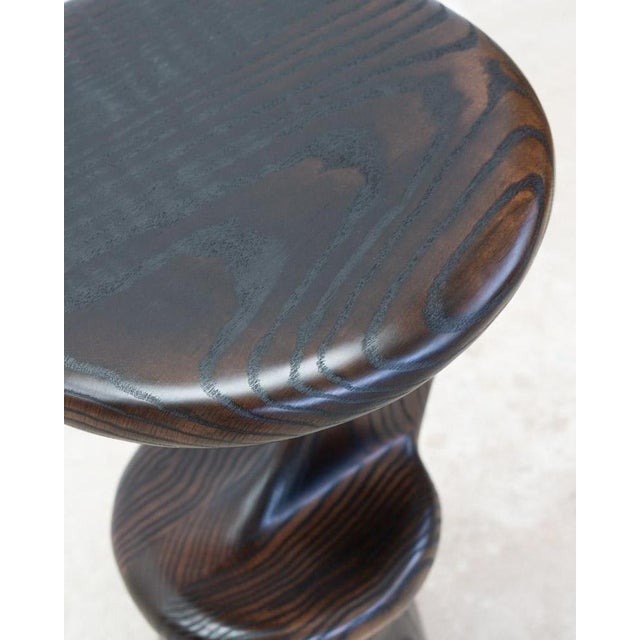 Charred Red Oak Side Table by Alexander Knysch For Sale - Image 4 of 8