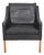Model 2207 Lounge Chair in Black Leather Børge Mogensen, 1980s For Sale