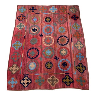 Vintage Hand-Embroidered Uzbek Suzani Textile For Sale