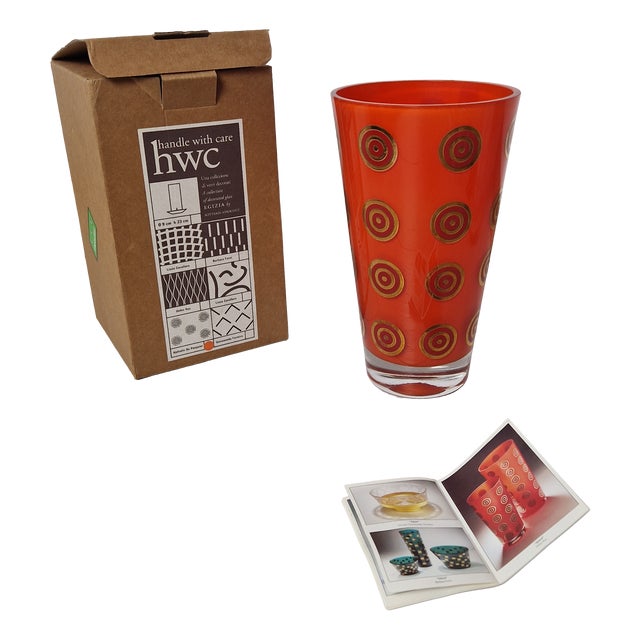 Hale Vase in Red Silk-Screened Blown Glass by Koz for Sottsass Associati, 1990s For Sale