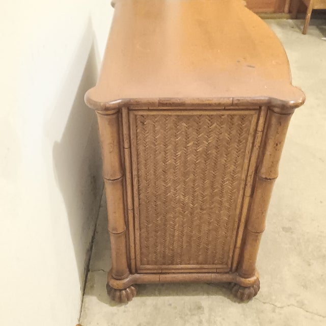 Mid 20th Century Tommy Bahama Lexington Home Bamboo and Wicker Side Table/Nightstand For Sale - Image 11 of 18