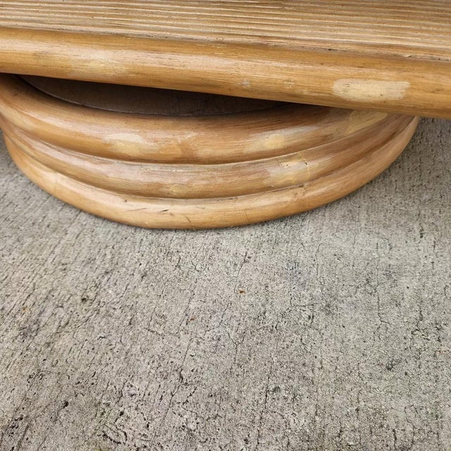 Vintage Bamboo Tv Side Table Rotating For Sale - Image 11 of 12