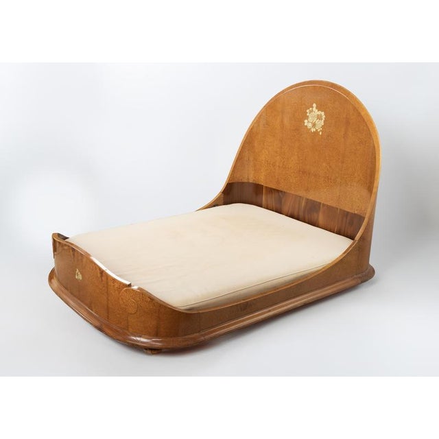 Art Deco Bed in Mahogany and Amboyn from Jules Leleu, 1923 For Sale - Image 6 of 18
