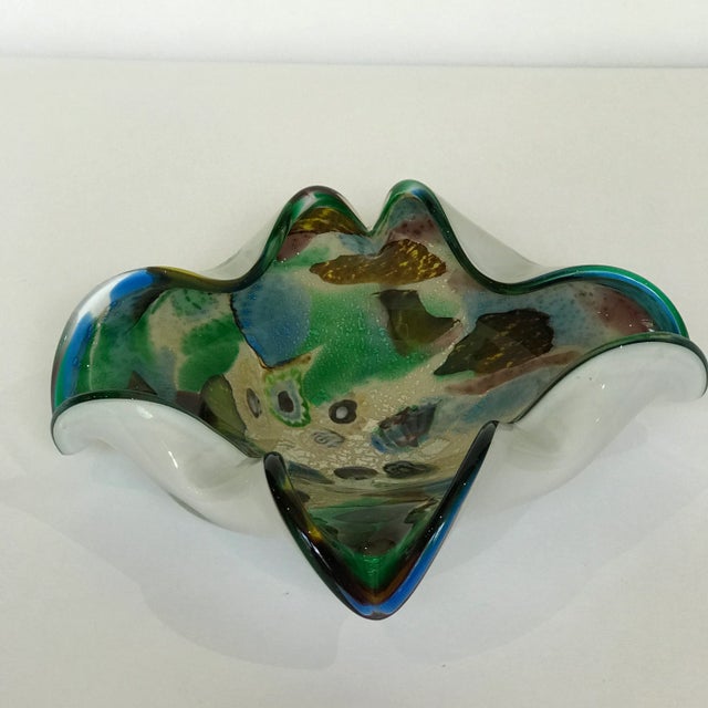 Silver Flecked Murano Glass Dish Bowl Catchall For Sale In Chicago - Image 6 of 11