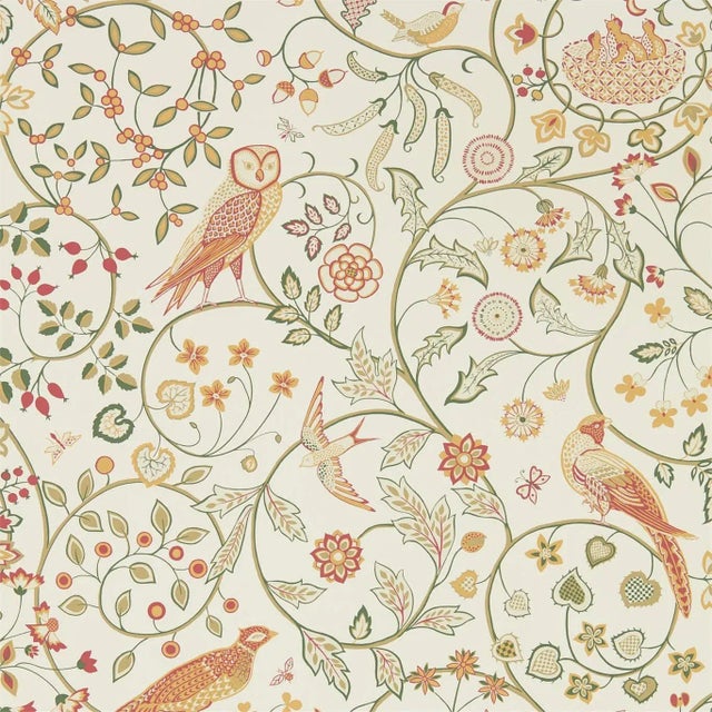 Morris & Co Newill Wallpaper in Ivory Sage For Sale
