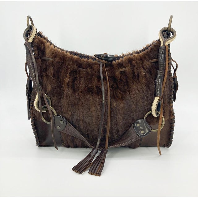 Dolce and Gabbana Brown Mink Fur Handbag For Sale - Image 11 of 12