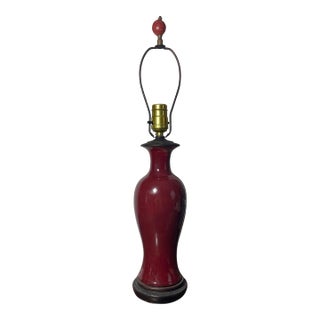 Antique Early 19th Century Chinese Oxblood Sang De Boeuf Vase Lamp For Sale