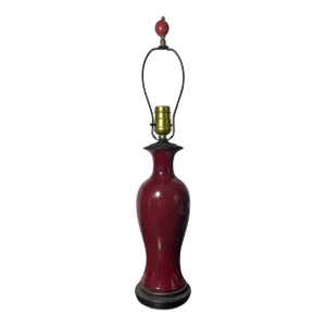 Antique Early 19th Century Chinese Oxblood Sang De Boeuf Vase Lamp