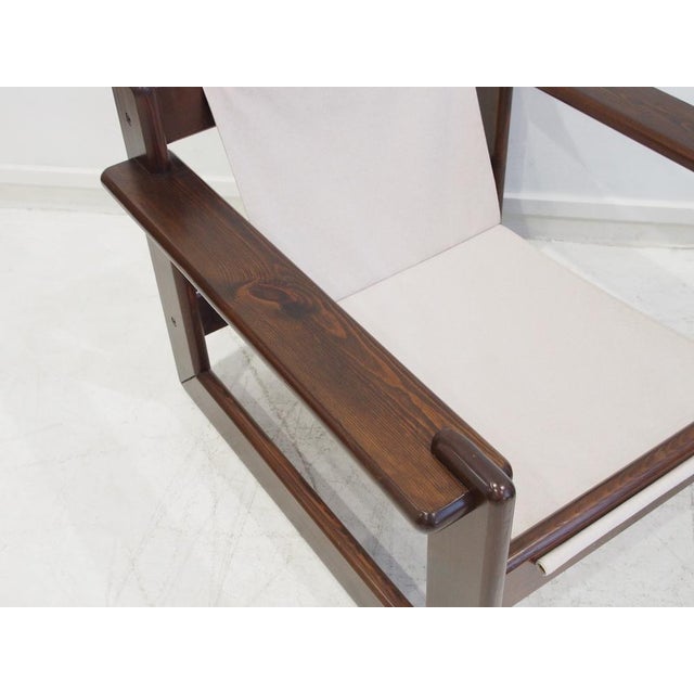 Set of Midcentury Brazilian Walnut and Canvas Armchairs, 1960s For Sale - Image 11 of 18