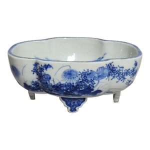 Japanese Arita Blue and White Porcelain Planter, Circa 1920
