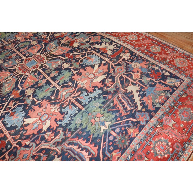 Persian Antique Zabihi Collection Persian Serapi Carpet For Sale - Image 3 of 12