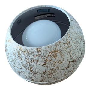 1950s Mid Century Modern Orb “Eyeball” Table Lamp – Atomic Age Fiberglass Spaghetti Shade