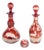 Engraved Bohemian Crystal Oil and Vinegar Set with Small Salt Shaker, Set of 3 For Sale