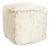 Tibetan White Goat Fur Pouf For Sale