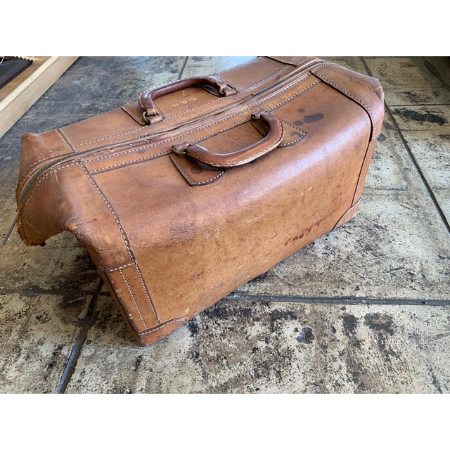 Vintage Leather Luggage Bag Chairish