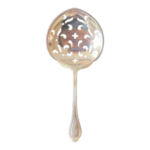Coffee Tea or Bar Drinks Ornate Pierced Spoon in Sterling Silver, Early 20th Century