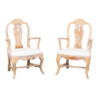 Pair, 19th Century Swedish Gustavian Armchairs For Sale