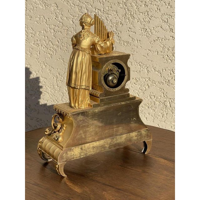 Metal Clock in Gilt Bronze For Sale - Image 7 of 13