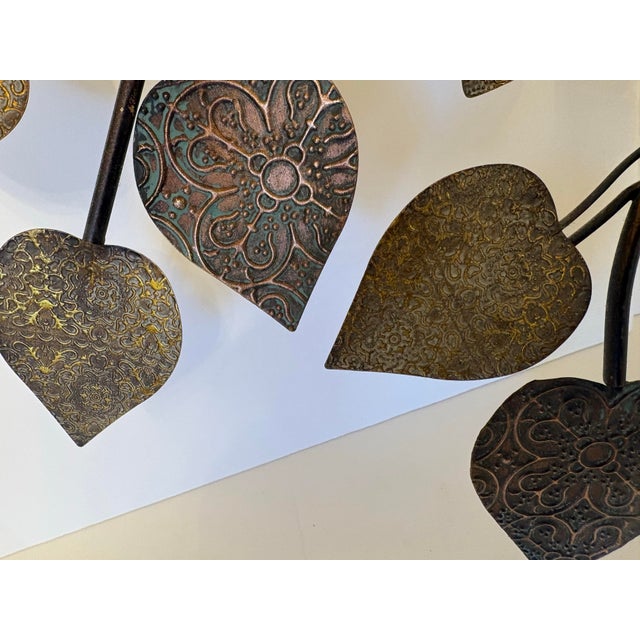 Metal Vintage Deco Metal Leaf Textured Wall Decor For Sale - Image 7 of 11