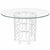 Vintage Coastal High-Gloss White Rattan Dining Table with 54" Glass Top For Sale