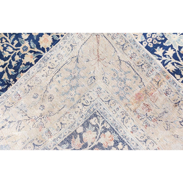 Early 20th Century Authentic Persian Tabriz Handmade Wool Carpet For Sale - Image 5 of 9
