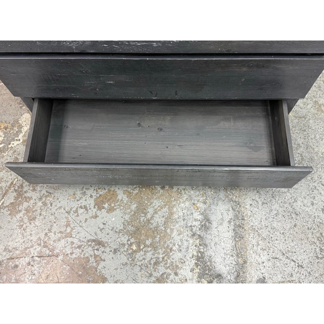 Black West Elm Plank Wood Dresser For Sale - Image 8 of 12