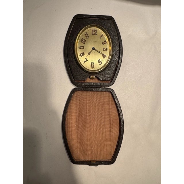 Antique Swiss Art Deco Travel or Desk Clock by Majestic For Sale - Image 9 of 12