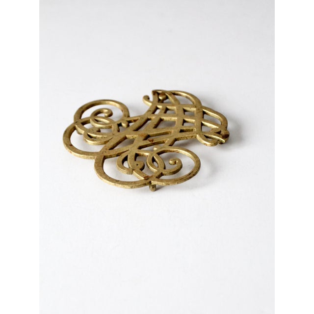 MidCentury Brass Thomas Jefferson Monticello Cipher Trivet Chairish