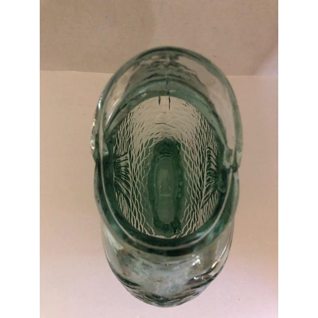 Mid-Century’s Carp Fish Open Mouth Pressed Clear Green Glass Vase For Sale - Image 9 of 12