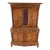 Solid Carved Teak Antique Two Part Cupboard Cabinet with Unique Feature For Sale