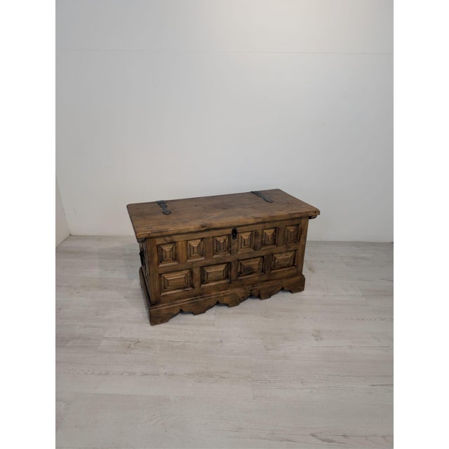 Large Vintage Baroque Chest in Wood, 1920s For Sale - Image 4 of 18