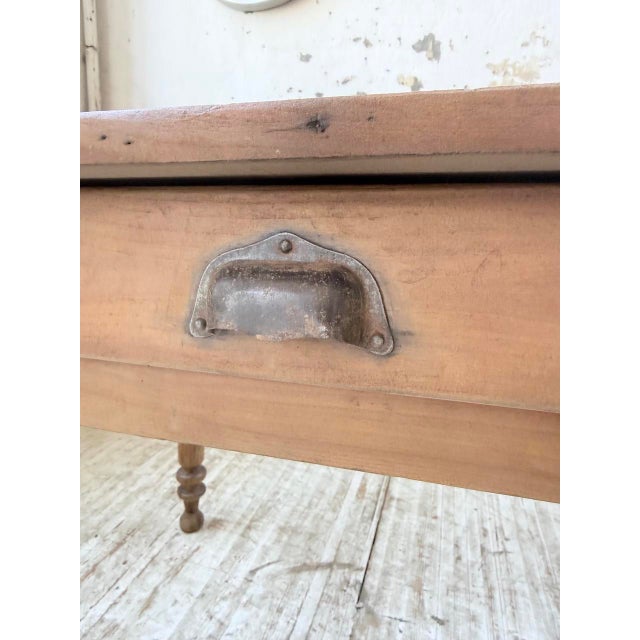 Cherrywood Farmhouse Bistro Table with Turned Legs, 1890s For Sale - Image 15 of 18