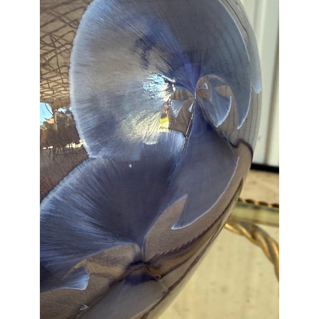 Navy Blue Hand-Thrown Porcelain Crystalline Glaze Vase by Sid Oakley For Sale - Image 8 of 11